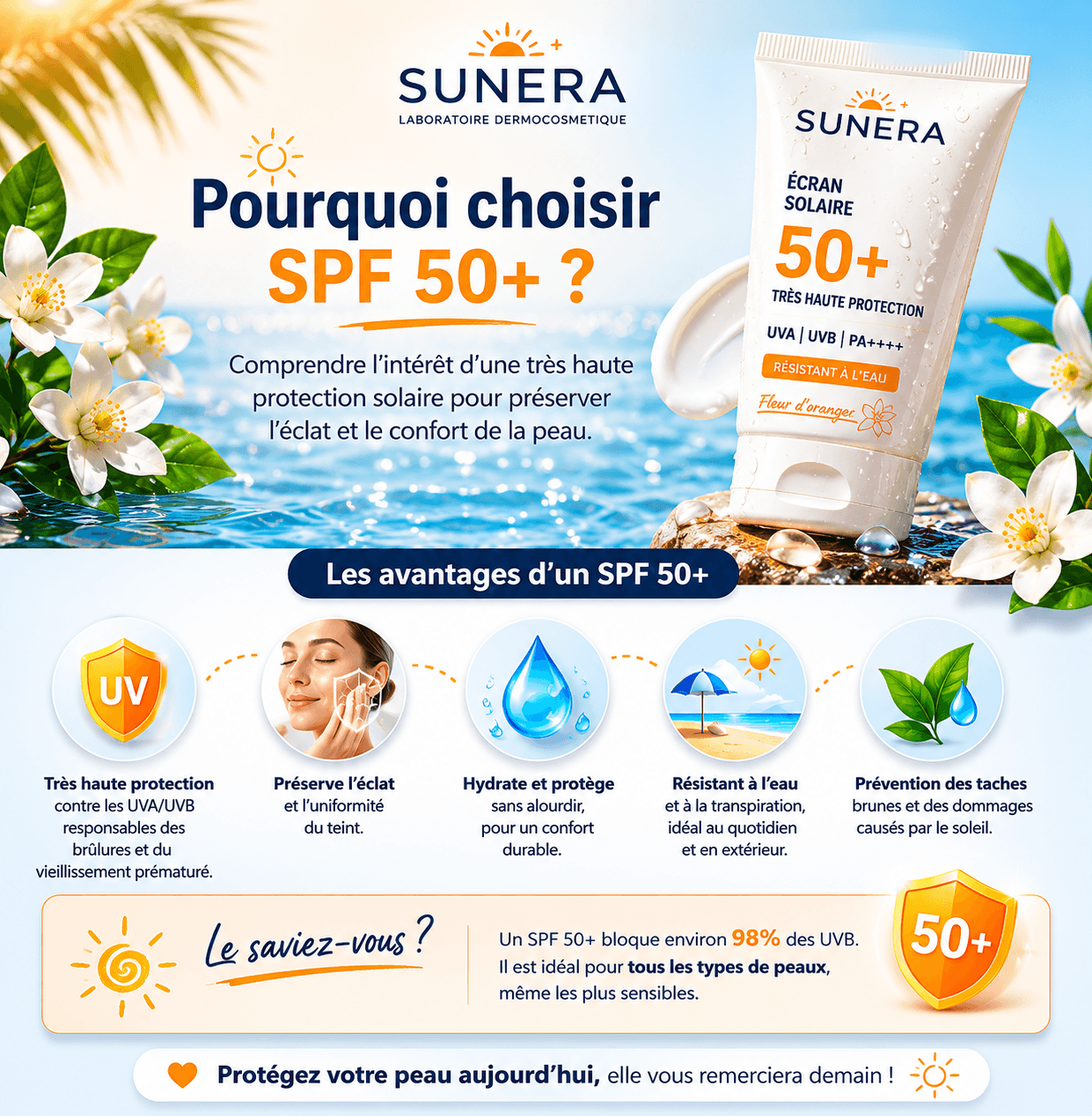 Pourquoi choisir SPF 50+ ?